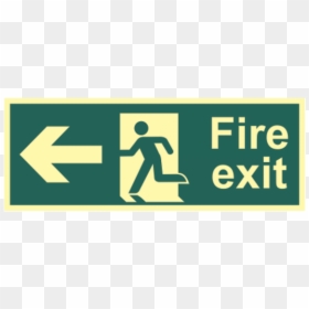 Asec Photoluminescent Fire Exit Arrow Direction Sign - Fire Exit Arrow Left, HD Png Download - direction sign png
