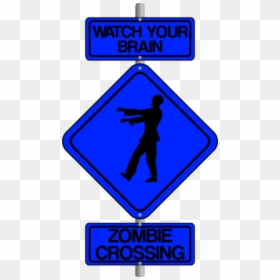 Zombie Crossing The Street Comic Traffic Sign - Traffic Sign, HD Png Download - zombie clipart png