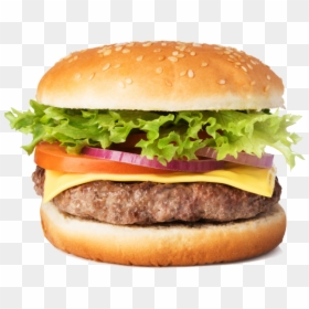 Hamburger Cheeseburger Star Chicken Restaurant French - Burger With White Background, HD Png Download - burger bun png