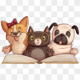 Dogs Reading Books Clipart, HD Png Download - zombie dog png
