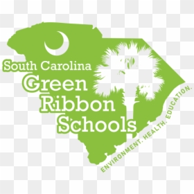 Shape Of South Carolina Filled With Bright Green And - Treehouse Miami, HD Png Download - diabetes ribbon png