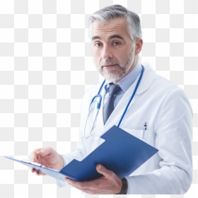 Doctor With Manila Folder In His Hand Looking At The - Doctor Appointment, HD Png Download - doctor sitting png