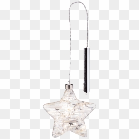 Led Glass Star With Stars - Christmas Ornament, HD Png Download - silver glitter star png