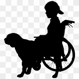 Transparent Wheelchair Clipart Black And White - Wheelchair Pet Dog Silhouette, HD Png Download - silhouette of people png