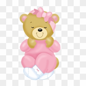 Baby Teddy Bear Pink - Cartoon, HD Png Download - teddy bear silhouette png