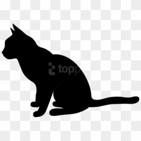 Black Cat Silhouette Png - Transparent Background Black Cat Clipart Png, Png Download - sitting cat silhouette png