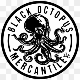 Black Octopus Mercantile - Black Octopus, HD Png Download - octopus silhouette png