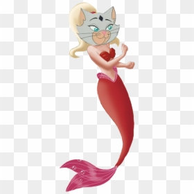 Princess Cat Mermaid - Arista Little Mermaid Sisters, HD Png Download - little mermaid silhouette png