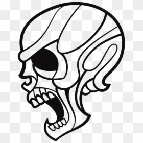 Skull Silhouette Clip Art - Screaming Skull Vector Designs, HD Png Download - skeleton silhouette png