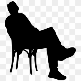Sitting In Chair Silhouette - Silhouette, HD Png Download - chair silhouette png