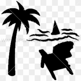 Palm Clipart Beach Chair - Clip Art, HD Png Download - chair silhouette png