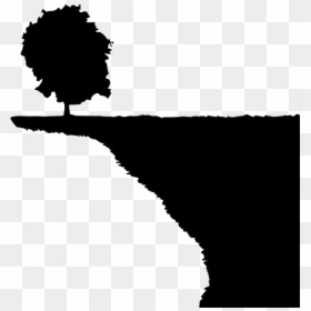 Cliff Edge Silhouette Png, Transparent Png - landscape silhouette png