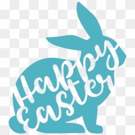 Happy Easter Svg Free, HD Png Download - easter bunny silhouette png
