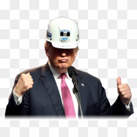 Trump With Construction Hat, HD Png Download - trump hair transparent png