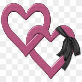 #mq #pink #bow #heart #frame #frames #border #borders - Heart, HD Png Download - pink ribbon border png
