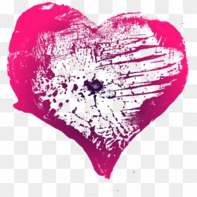 Grunge Heart 1 - Heart, HD Png Download - brush heart png
