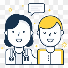 Doctor & Patient Speech Bubble Branding Web Illustration - Cartoon, HD Png Download - yellow speech bubble png