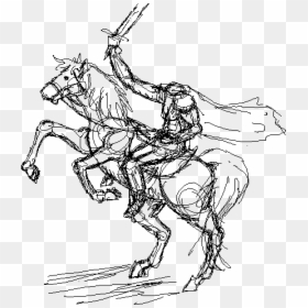 Line Art, HD Png Download - horseman png