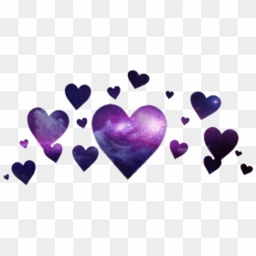 #corazones #heart #corona #crown #galaxy #galaxia - Black Heart Crown Png, Transparent Png - galaxy heart png