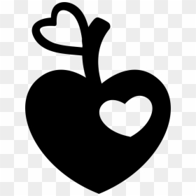 Heart Shaped Apple With Heart Bite And Heart Leaf Shape - Apple Heart Svg Free, HD Png Download - apple bite png