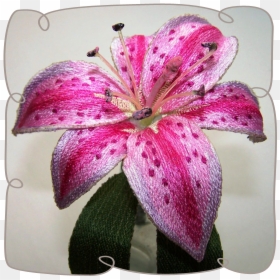 3d Embroidery Flowers, HD Png Download - stargazer lily png
