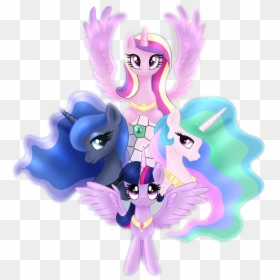 #mlp #allfourprincesses #cadence #twilightsparkle #celestia - Love My Little Pony Princesses, HD Png Download - twilight sparkle alicorn png