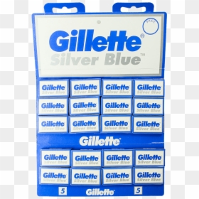 Gillette Silver Blue 100 Pack, HD Png Download - gillette png