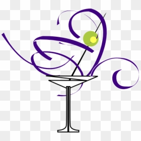 Purple Martini Glass Clip Art - Martini Glass Clipart, HD Png Download - martini emoji png