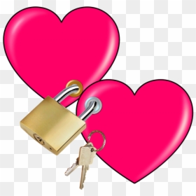 Padlock Clipart Heart - 2 Hearts & Lock, HD Png Download - padlock clipart png