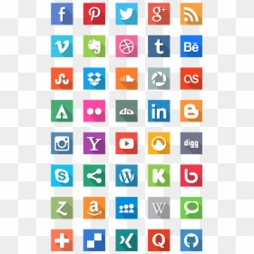 Social Media Icons Png Flat, Transparent Png - social media logo png