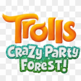 Trolls Crazy Party Forest Logo, HD Png Download - trolls logo png