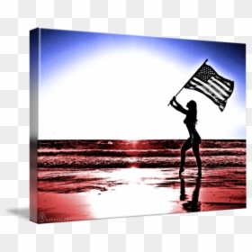 Usa Flag Art - Us Flag Sunset Tshirt Design, HD Png Download - american flag border png