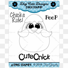 Cute Chick Digi Stamp-easter, Chick, Egg - Independence Day, HD Png Download - easter chick png