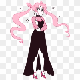 Black Lady, Black Moon And Cute - Beautiful Evil Anime Girl, HD Png Download - sailor moon chibi png