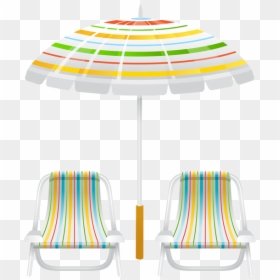 Transparent Chair Beach Umbrella Clipart, HD Png Download - beach umbrella clipart png