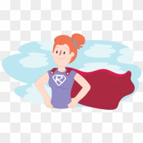 Girl Dressed Up As A Superhero With The Letter "r - Resilience Png, Transparent Png - cartoon buildings png