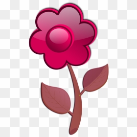 Pink,plant,flower - Clip Art Flower Stems, HD Png Download - pink flower vector png