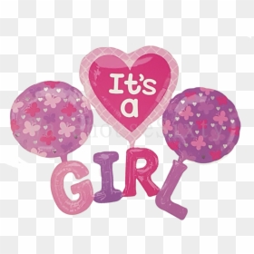 Transparent Baby Shower Border Clipart - Its A Girl Balloon, HD Png Download - watercolor balloons png