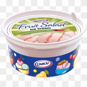 Ice Cream Cup Fruit Salad - Vanilla Strawberry Ice Cream Cup, HD Png Download - salad.png