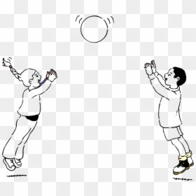 Throwing Ball Line Drawing, HD Png Download - kids playing soccer png