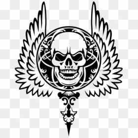 Skull With Wings Clear Background, HD Png Download - gothic skull png