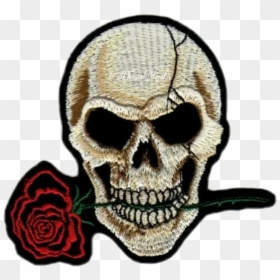 #skulls #totenkopf #rose #gothic #steampunk #schwarz - Skull And Roses Embroidery, HD Png Download - gothic skull png