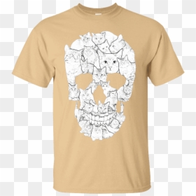 Skull Cat T-shirt"  Class= - Funny Motorcycle T Shirts, HD Png Download - cat skull png