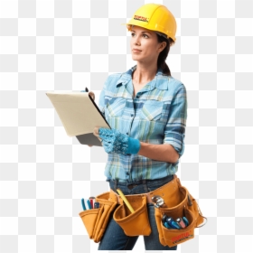 Faq-image - Construction Worker Woman Png, Transparent Png - construction man png
