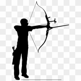 Bow And Arrow Archery Silhouette Clip Art - Archer Black And White, HD Png Download - arrow png bow