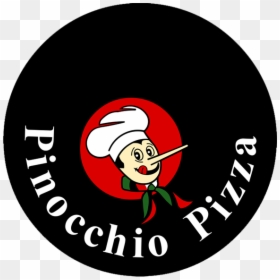 Pinocchio Pizza Black Logo - Circle, HD Png Download - pizza man png