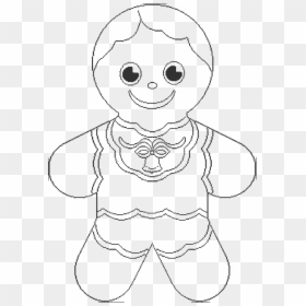 Gingerbread Boy Coloring Pages - Gingerbread Boy Coloring Page, HD Png Download - gingerbread girl png
