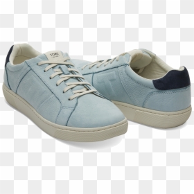 Toms Pastel Turquoise Nubuck Leather Mens Leandro Sneakers - Skate Shoe, HD Png Download - toms shoes logo png