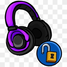 Purple Clipart Headphone - Free Penguin Codes Dress, HD Png Download - headphones clip art png