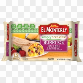 Simply Breakfast Egg & Black Bean Burritos - El Monterey, HD Png Download - black bean png